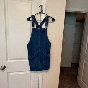 Overall denim short dress